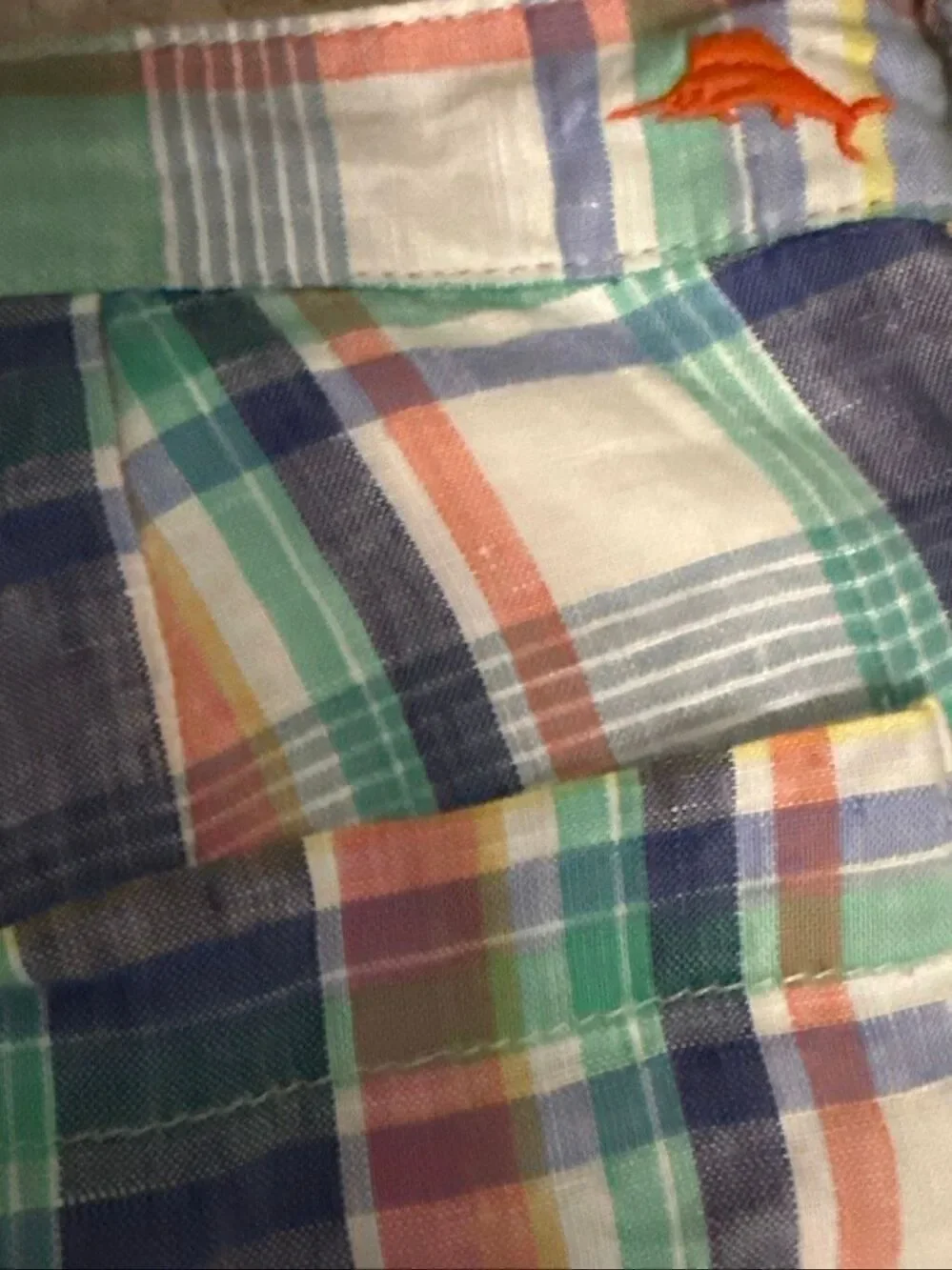 Tommy Bahama Reversible Paisley Plaid Men’s Linen Shorts